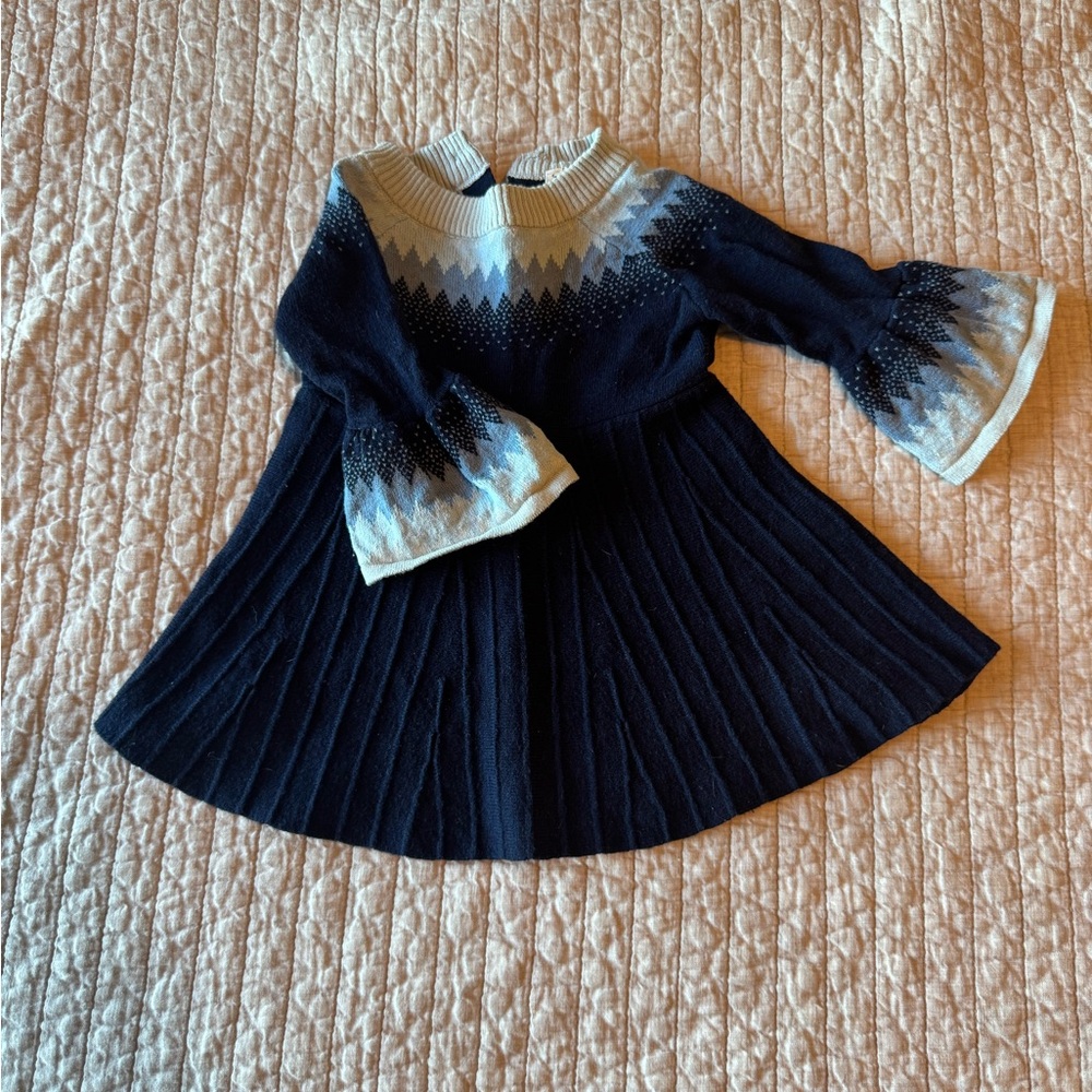 Janie and Jack Navy and Light Blue Knit Dress